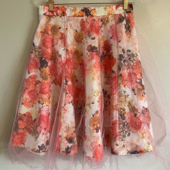 Shabby Apple Morgan Pink Floral A-Line Skirt NWT size 10 - Picture 6 of 7
